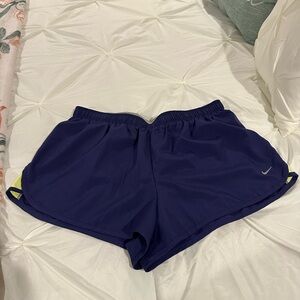 Nike Dark Purple/Neon Yellow Women's Athletic Shorts